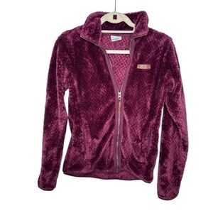 Columbia Women’s Fuzzy Full-Zip Jacket in Burgundy - Size Extra Small